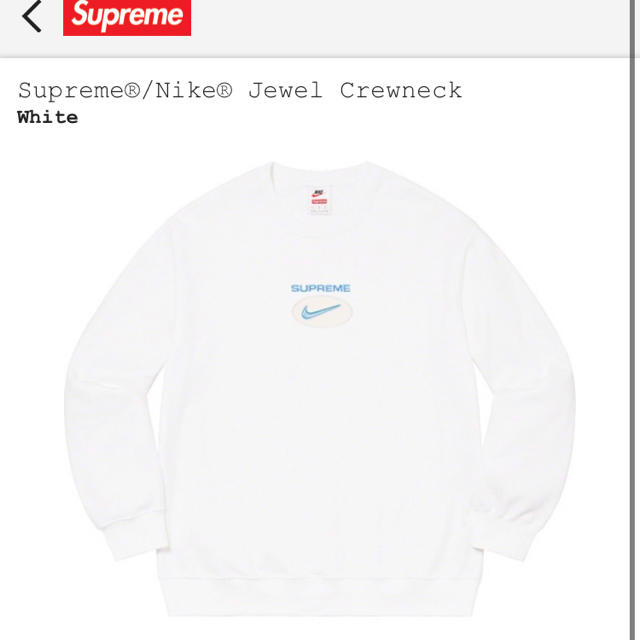 Supreme/Nike Jewel Crewneck Mサイズ