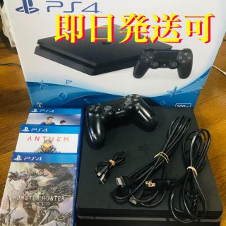 プレイステーション4(PlayStation4)のSONY PlayStation4  ジェットブラック500GB ソフト3セット(家庭用ゲーム機本体)