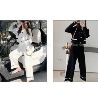 ザラ(ZARA)のセットアップ  オールインワン バイカラー　2点セット　ボタン　ポケット(セット/コーデ)