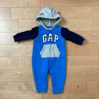 ベビーギャップ(babyGAP)のGAP ロンパース カバーオール 裏起毛 くま耳 60(ジャケット/コート)