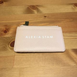 アリシアスタン(ALEXIA STAM)のALEXIASTAM ベージュ ロゴカードケース(名刺入れ/定期入れ)