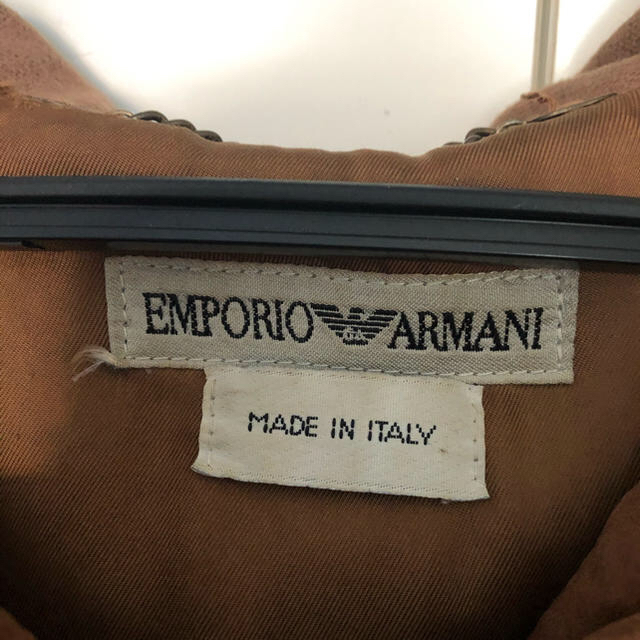 Emporio Armani - お値下します！EMPORIO ARMANI レザーブルゾン フード付きの通販 by megumu's