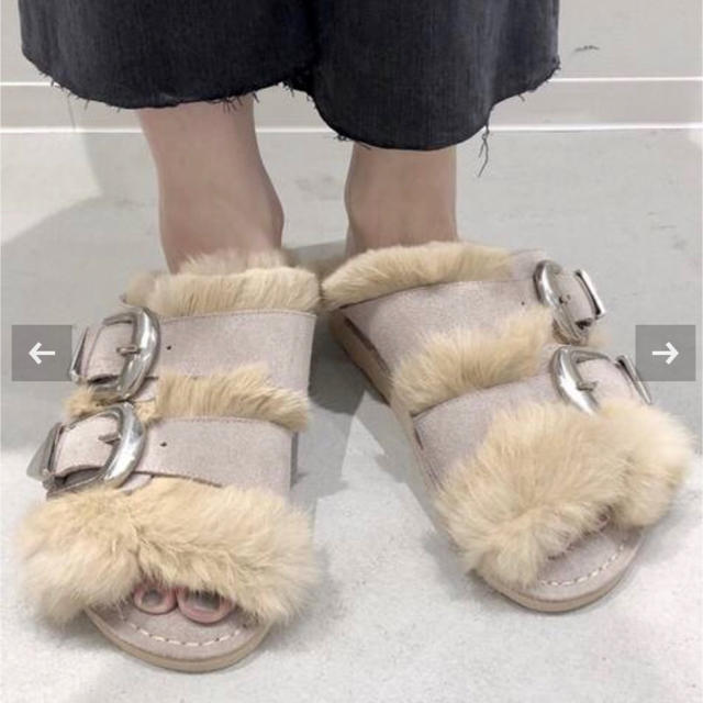 CAMINANDO DOUBLE STRAP FUR SANDAL アパルトモン