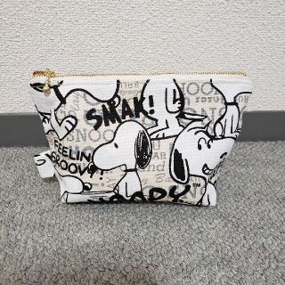 スヌーピー(SNOOPY)の◆大きめポーチ◆ピンクベージュ◆スヌーピー◆ハンドメイド◆(ポーチ)