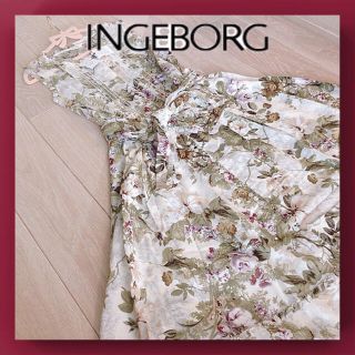 インゲボルグ(INGEBORG)の【新品】10/18まで冥美様☆インゲボルグ 花柄 シフォン ロング ワンピース(ロングワンピース/マキシワンピース)