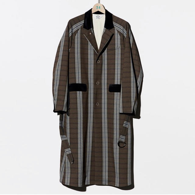 SUNSEA(サンシー)のsunsea polys tweed coat メンズのジャケット/アウター(トレンチコート)の商品写真
