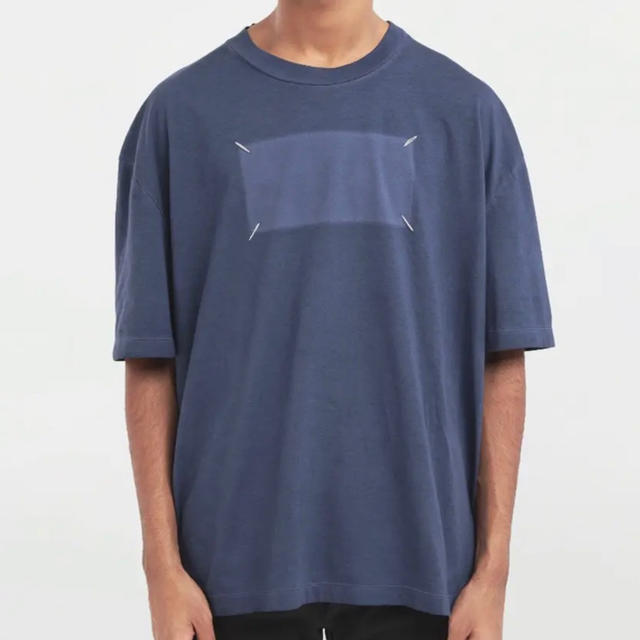 48 20SS新品 メゾン マルジェラ 4ステッチ オーバーサイズ Tシャツ 紺