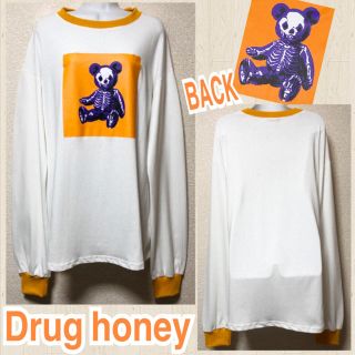 【新品/Drug honey】POPスケルトンテディプリントロンT(Tシャツ(長袖/七分))