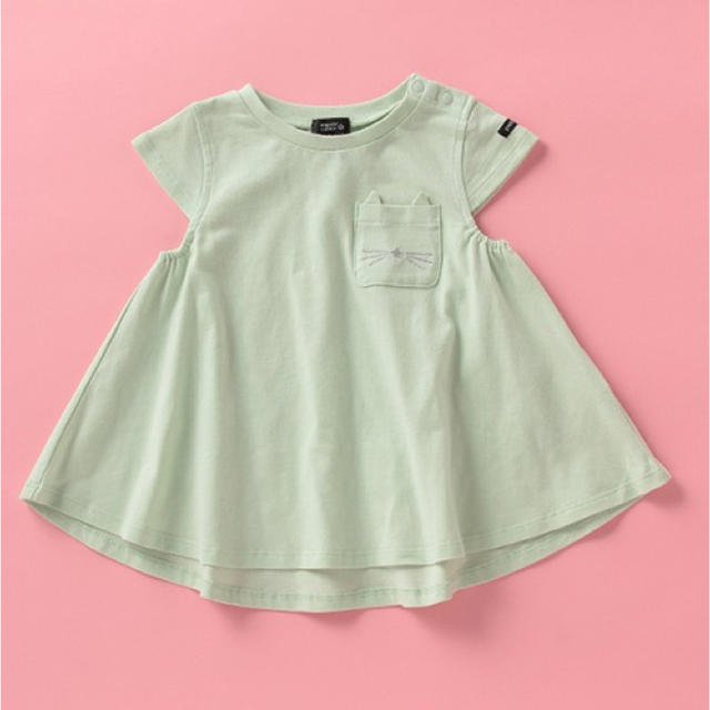 petit main(プティマイン)のプティマイン  胸ポケットAラインTシャツ  80 キッズ/ベビー/マタニティのベビー服(~85cm)(Ｔシャツ)の商品写真