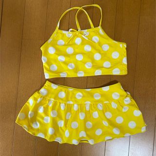 サイズ120 女の子　水着　イエロードット　(水着)