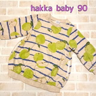 ハッカベビー(hakka baby)のハッカベビー アップルボーダー柄 ワンピース 90cm(ワンピース)