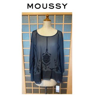 マウジー(moussy)の【新品タグ付き】moussy★シースルーオーガンジーカットソー(カットソー(長袖/七分))