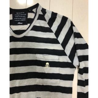 ロエン(Roen)のRoen ロエン シワ加工 ボーダー スカル 7分 Tシャツ 46 カットソー(Tシャツ/カットソー(七分/長袖))