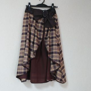 アクシーズファム(axes femme)のaxes femme アシンメトリー スカート ブラウン(ロングスカート)