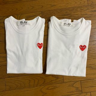 コムデギャルソン(COMME des GARCONS)の2枚セットPLAY プレイコムデギャルソン 赤ハートクルーネック 半袖白Tシャツ(Tシャツ/カットソー(半袖/袖なし))