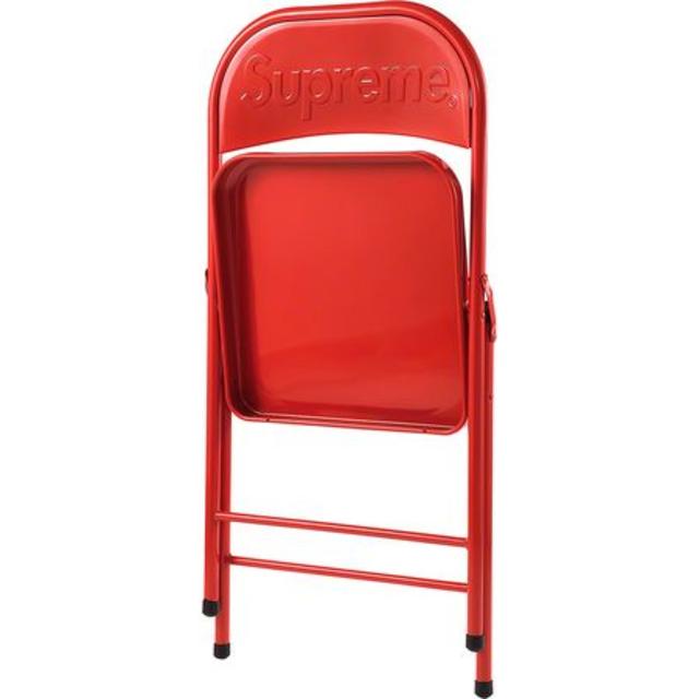 赤　Supreme metal folding chair イス