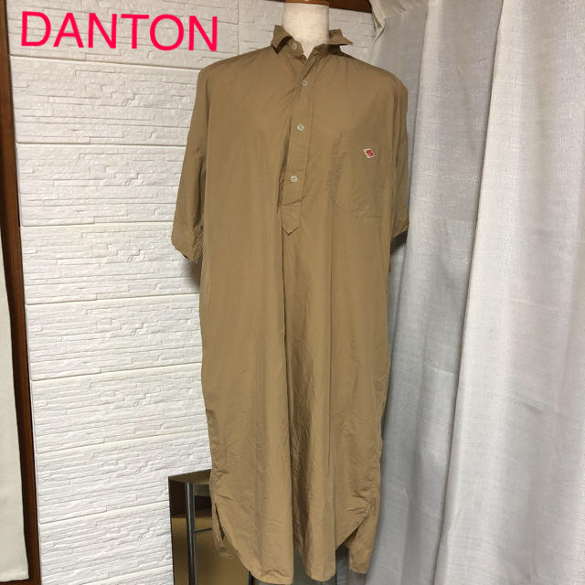 DANTON(ダントン)の☆週末限定価格☆ DANTON   ベージュ　半袖シャツワンピース　ダントン レディースのワンピース(ひざ丈ワンピース)の商品写真