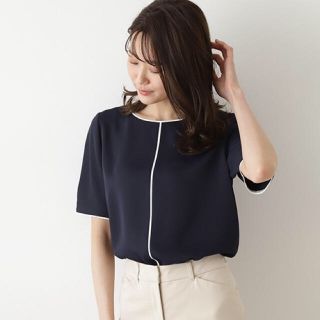 ナチュラルビューティーベーシック(NATURAL BEAUTY BASIC)のバイカラーブラウス半袖(シャツ/ブラウス(半袖/袖なし))