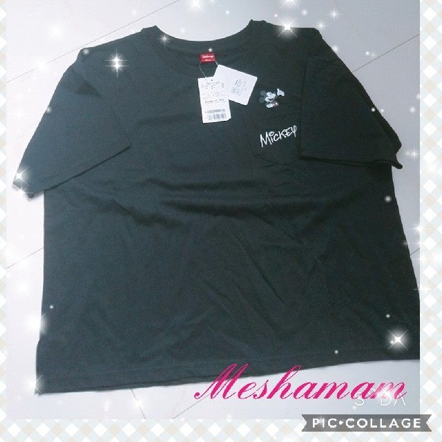 HONEYS(ハニーズ)の＊黒Ｔ＊ミッキー＊シャツ＊未使用品＊ レディースのトップス(Tシャツ(半袖/袖なし))の商品写真