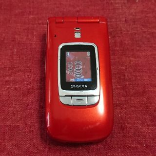 エヌティティドコモ(NTTdocomo)のドコモ　SH900i　レッド　ガラケー本体(携帯電話本体)