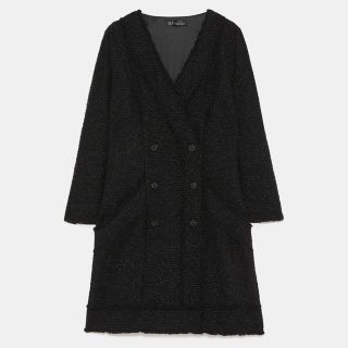 ザラ(ZARA)の新品ZARAツイード地ブレザー風ワンピース(ミニワンピース)