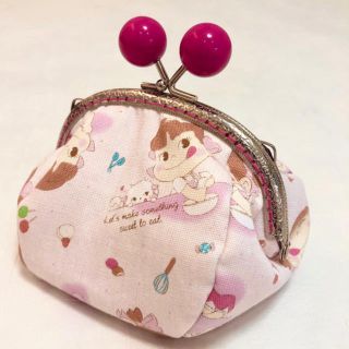 【ハンドメイド】ペコちゃんビッグシェフ薄ピンク☆がまぐち(ポーチ)