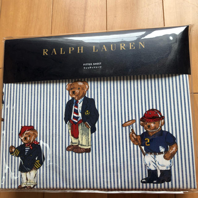 Ralph Lauren(ラルフローレン)のラルフローレン　ポロ ベア　フィッティドシーツ　セミダブルサイズ インテリア/住まい/日用品の寝具(シーツ/カバー)の商品写真