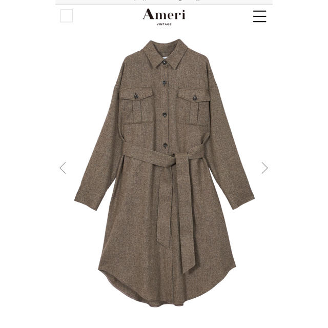 AMERI ECO WOOL LONG SHIRT COAT コートジャケット/アウター