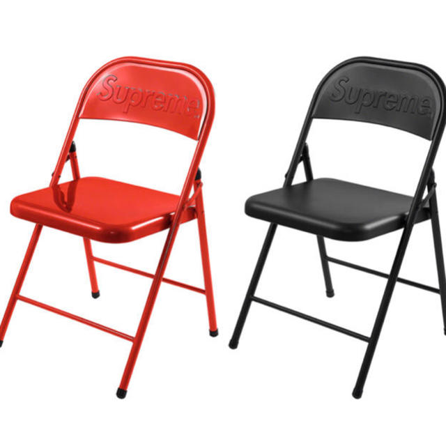 Supreme Metal Folding Chair 赤 黒 セット