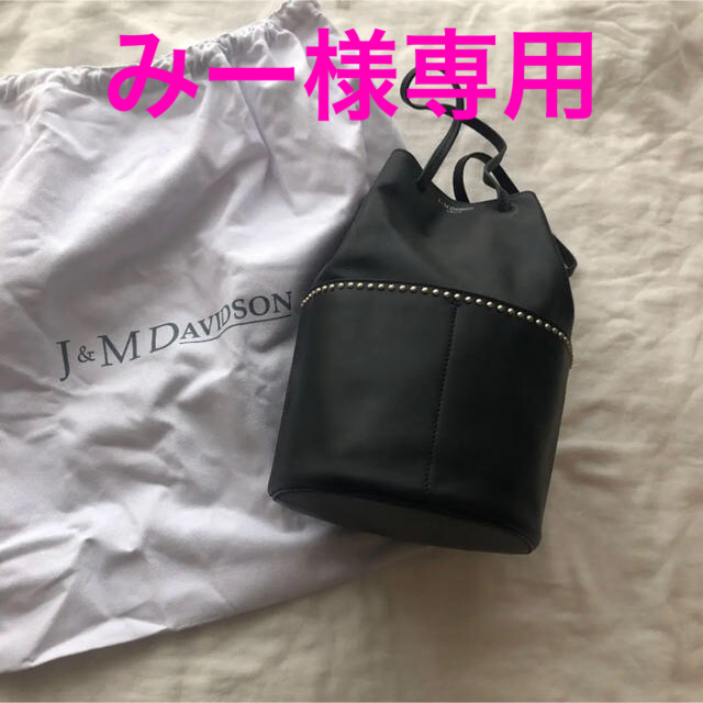 J&M DAVIDSON　ミニデイジー　ウィズ　スタッズ　巾着バッグ　ブラック