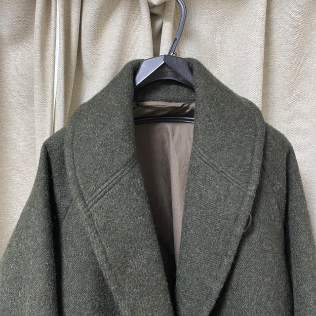comoli ウールショールカラーコート 2019aw 1 グリーン comoli ウールショールカラーコート 2019aw 1 グリーン