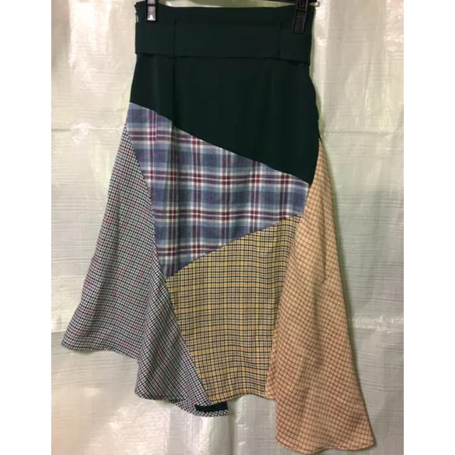 REDYAZEL(レディアゼル)の異素材コンビ変形ヘムスカート　M レディアゼル レディースのスカート(ロングスカート)の商品写真