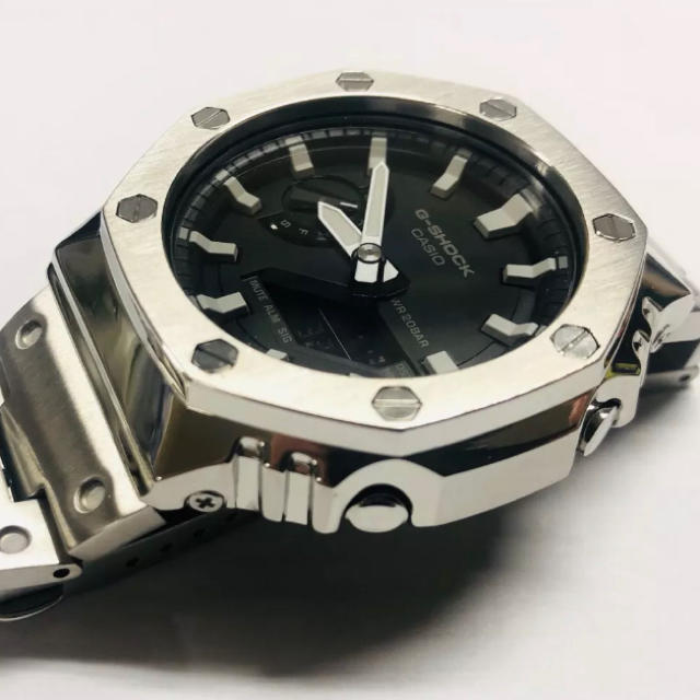 GA-2100 用カスタムパーツ ベルト ステンレス G-SHOCK シルバーの通販 by mo5's shop|ラクマ GA-2100 用カスタムパーツ ベルト ステンレス G-SHOCK シルバーの通販 by mo5's shop|ラクマ