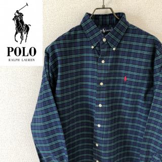 ラルフローレン(Ralph Lauren)の【ラルフローレン】チェック柄　ボタンダウンシャツ 長袖 ビッグサイズ　90s(シャツ)