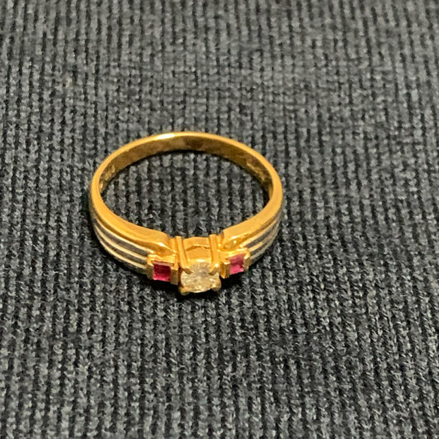 デザインリング　ダイヤ　ルビー　pt  18K レディースのアクセサリー(リング(指輪))の商品写真