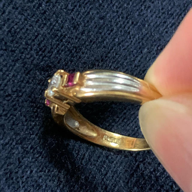 デザインリング　ダイヤ　ルビー　pt  18K レディースのアクセサリー(リング(指輪))の商品写真