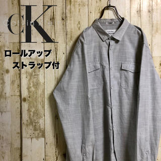 カルバンクライン(Calvin Klein)のCalvin Klein カルバンクライン ロールアップボタン ネームタグ L(シャツ)