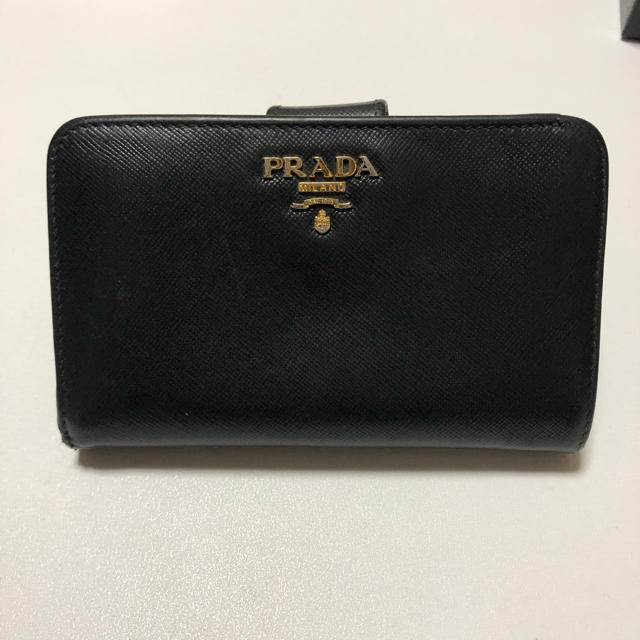 【箱・ギャランティー有】PRADA サフィアーノ 二つ折り財布 1M1225