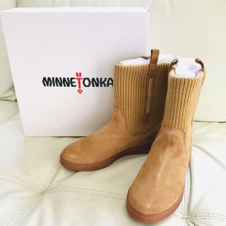 ミネトンカ(Minnetonka)の【新品】MINNETONKAミネトンカ　限定モデル　リブニットブーツ　25cm(ブーツ)