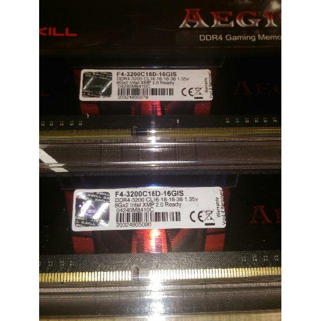 8GBx2枚DDR4 3200 計16GB F4-3200C16D-16GIS 1
