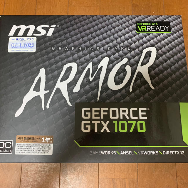 PC/タブレットMSI GTX1070 8GB ARMOR グラボ