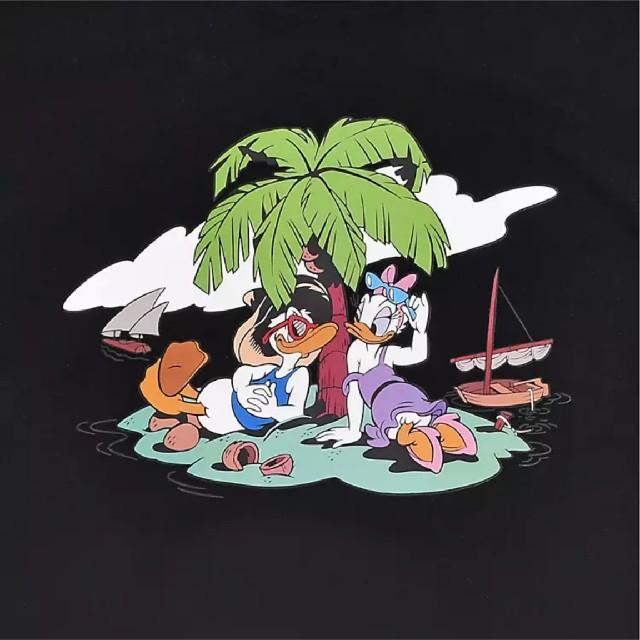 Disney(ディズニー)のディズニー Tシャツ ドナルド デイジー 黒 L エンタメ/ホビーのおもちゃ/ぬいぐるみ(キャラクターグッズ)の商品写真