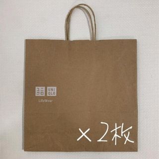 ユニクロ(UNIQLO)のUNIQLO ショップ袋 2枚セット 約32cm×32cm×11cm(ショップ袋)