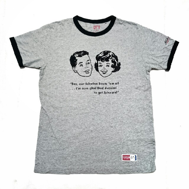 GU(ジーユー)のGU Tシャツ schwinn グレー レディースのトップス(Tシャツ(半袖/袖なし))の商品写真