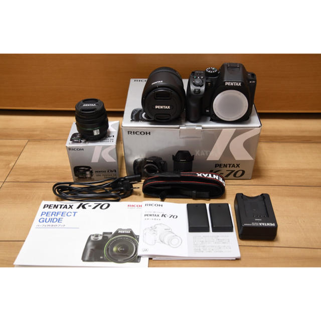 リコーイメージング【9/5購入】美品！PENTAX K-70 ズームキット＆単焦点