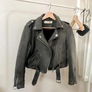 ザラ(ZARA)のザラ　zara ライダース　グレー　アウター(ライダースジャケット)