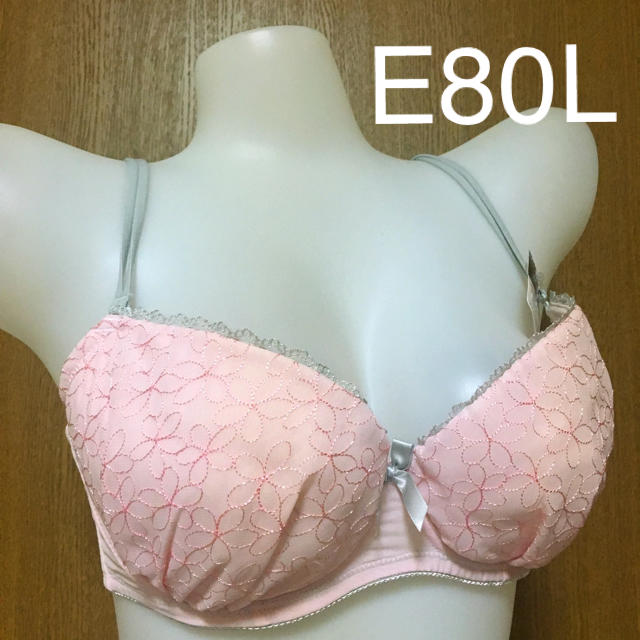 チュールリボン ブラショー E80L ピンク レディースの下着/アンダーウェア(ブラ&ショーツセット)の商品写真