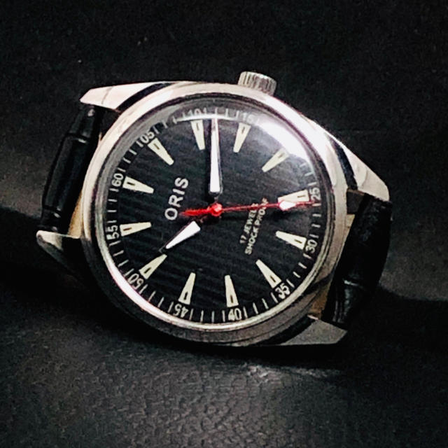 ORIS(オリス)のオリス ブラックストライプ 激レア メンズ腕時計 機械式手巻 17石1970’s メンズの時計(腕時計(アナログ))の商品写真