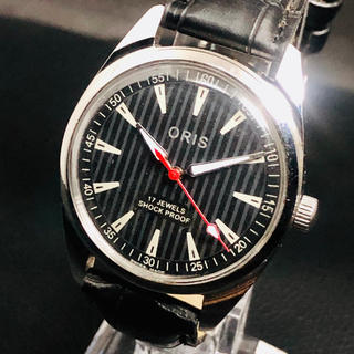 オリス(ORIS)のオリス ブラックストライプ 激レア メンズ腕時計 機械式手巻 17石1970’s(腕時計(アナログ))