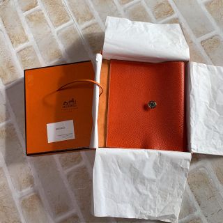 エルメス(Hermes)の読書の秋に　HERMES   エルメス　ブックカバー　オレンジ　未使用(ブックカバー)